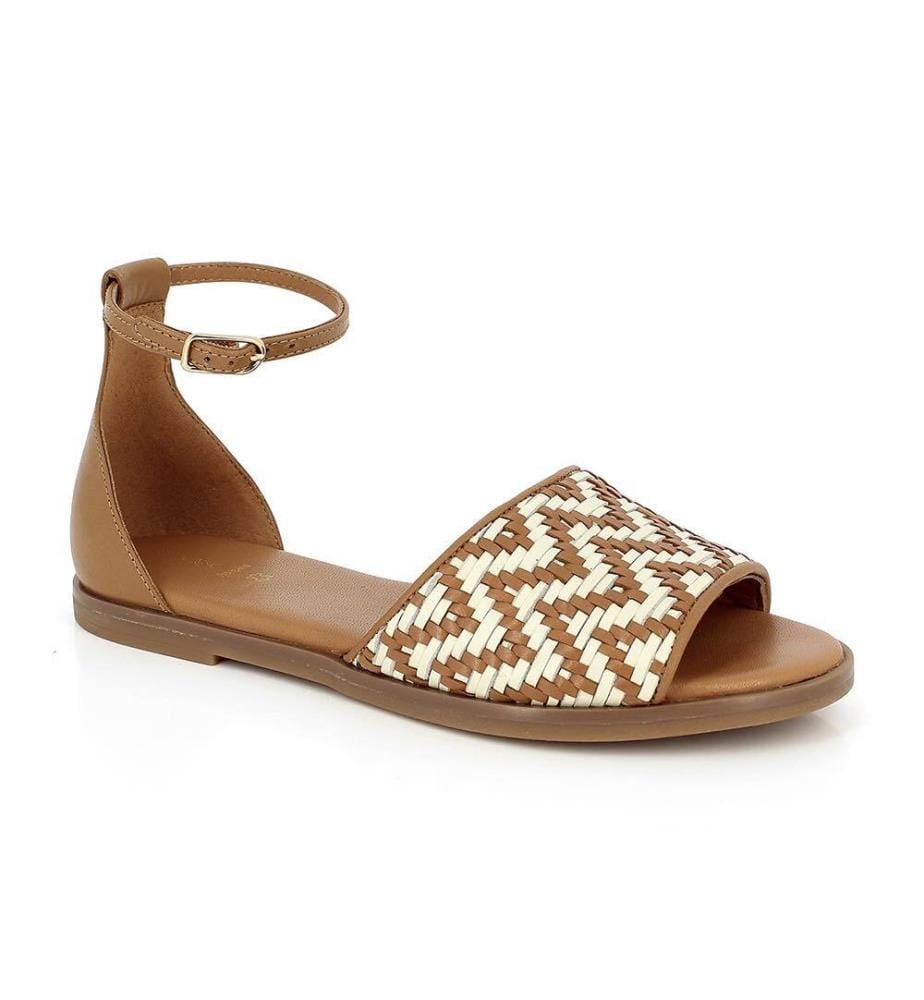 Sandales Naileen - Brun Clair et Blanc
