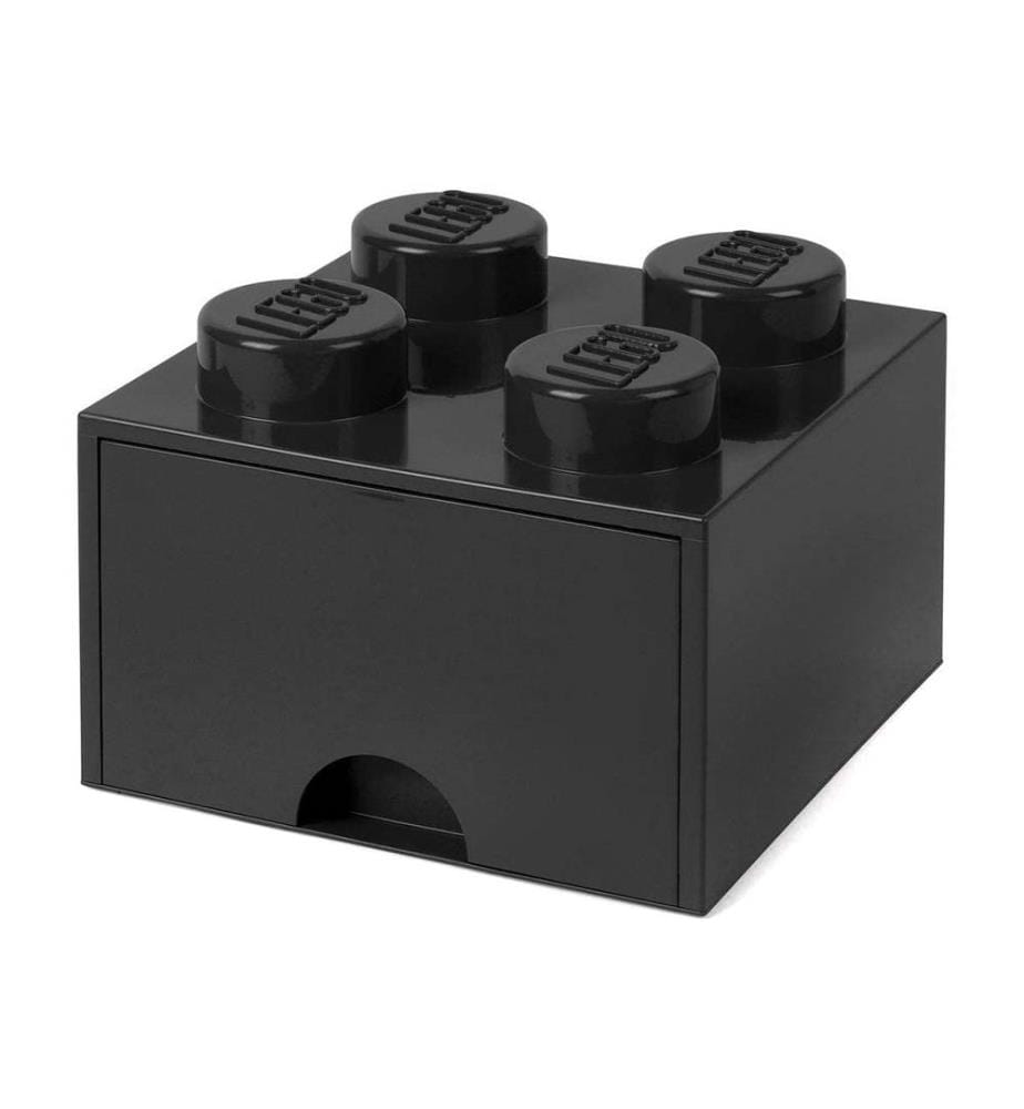 Brique de Rangement 4 Blocs avec 1 Tiroir - 158 x 158 x 113 mm - Noir