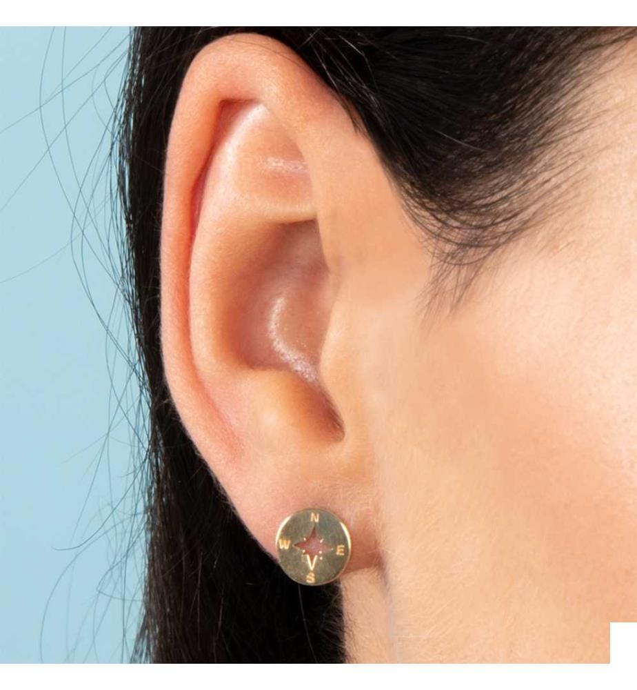 Boucles d'Oreille Boussole - Or Jaune