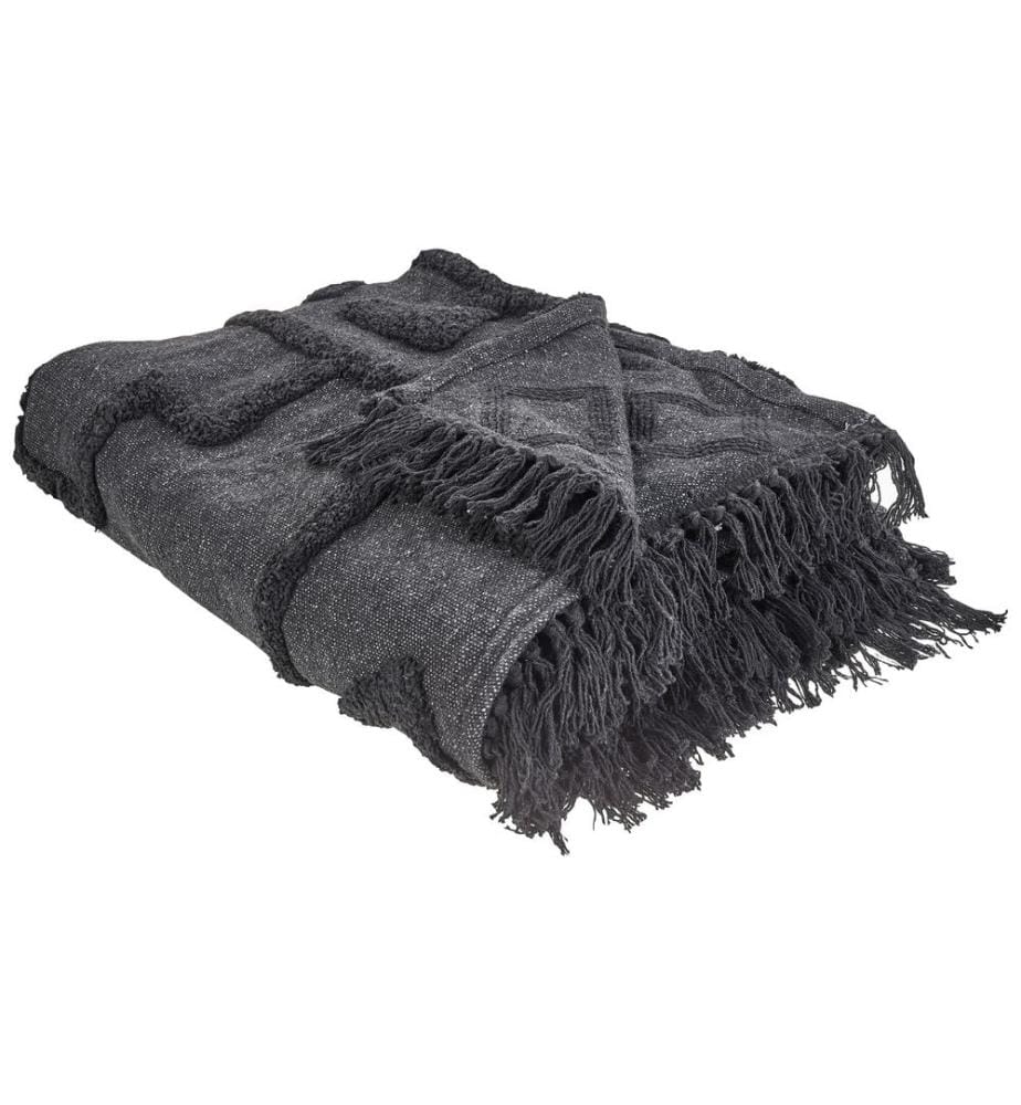 Couverture CHACK Coton 200 x 220 cm Gris foncé