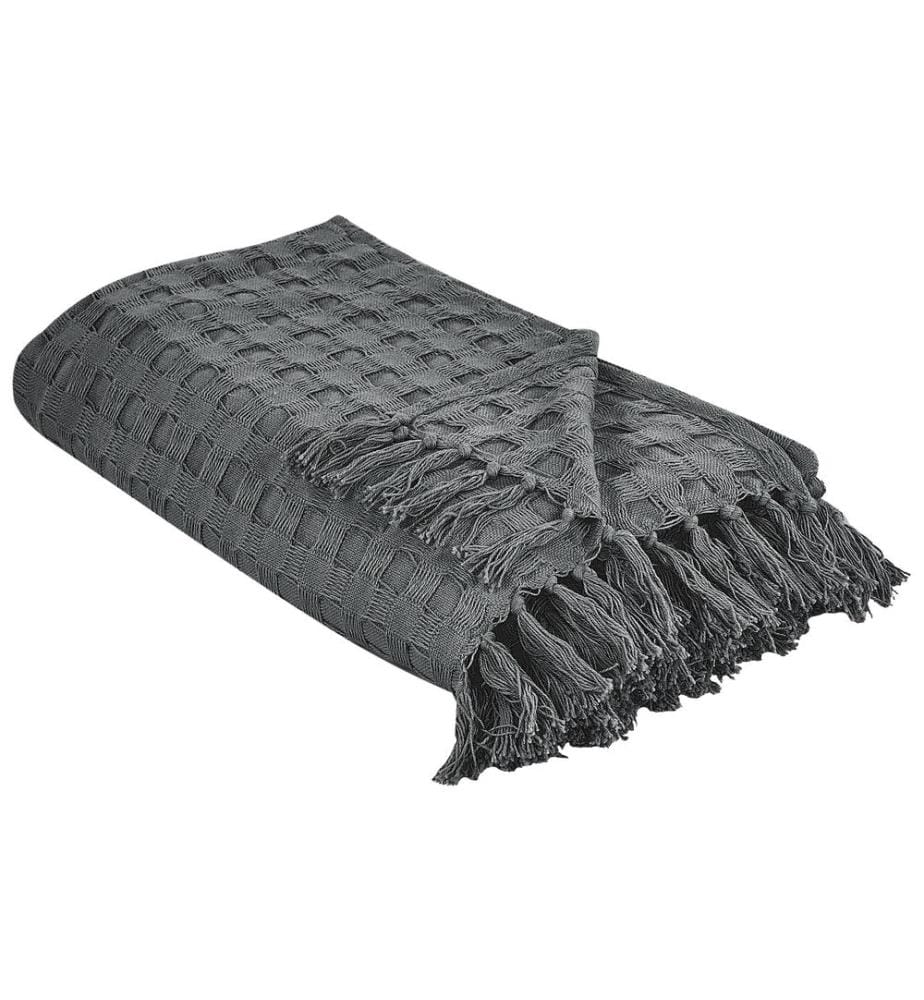 Couvre-lits BERE Coton 220 x 240 cm Gris foncé