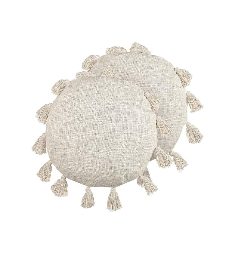 Lot de 2 coussins décoratifs MADIA Coton 45 x 45 cm Beige clair Unicolore