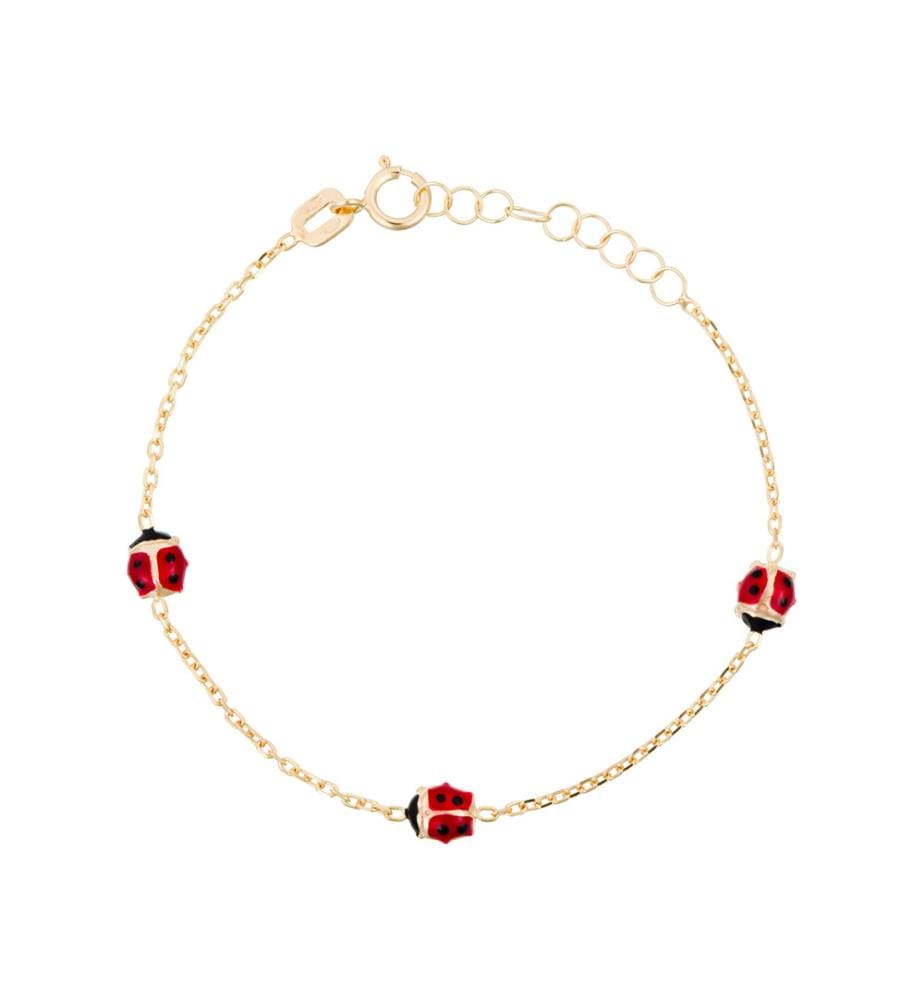 Bracelet 3 Coccinelles - Or Jaune 375/1000