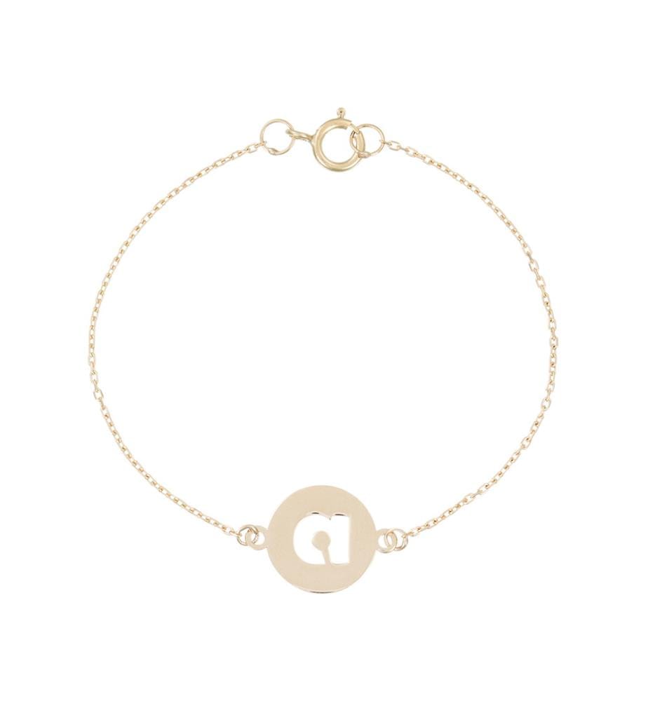 Bracelet en Or Lettre A - Doré 375/1000