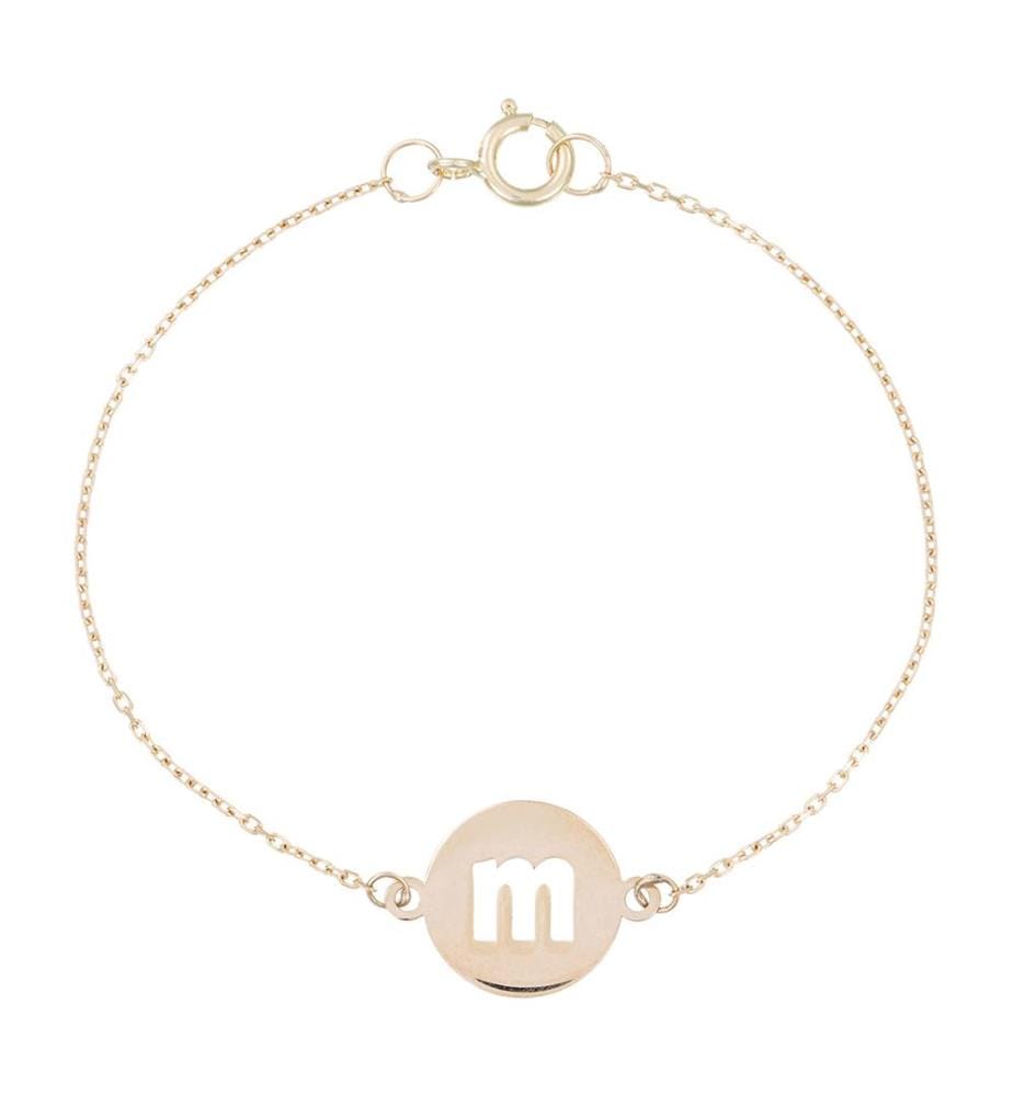 Bracelet en Or Lettre M dorée