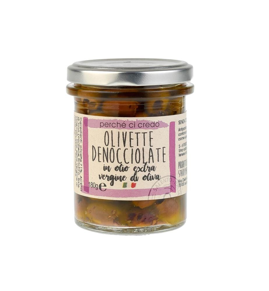 3x olives Leccino dénoyautées à l'huile - 180 g