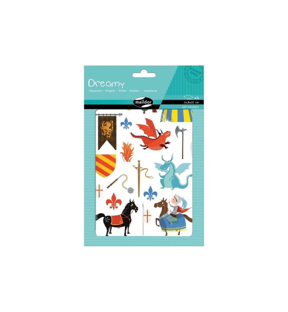 CLAIREFONTAINE - Autocollant à motif Sweety Chevalier 6 feuilles
