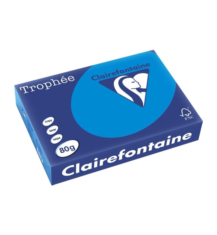 CLAIREFONTAINE - Papier pour photocopie Trophée A4, 80 g/m², bleu clair, 500 feuilles