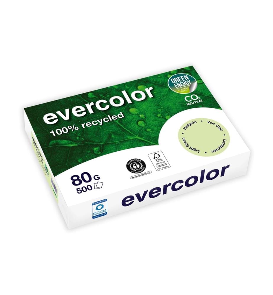 CLAIREFONTAINE - Papier pour photocopie Evercolor A4, Vert clair, 80 g/m²,500 Blatt