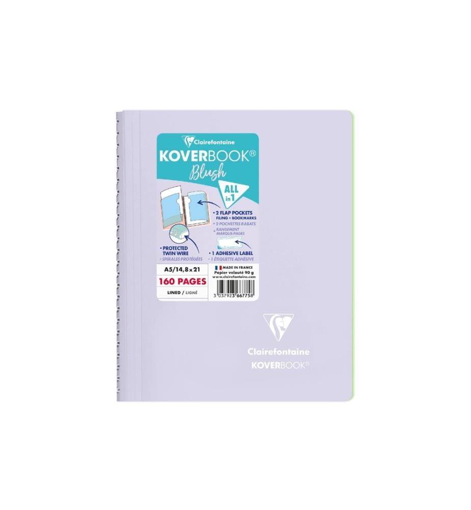 CLAIREFONTAINE - Bloc-notes Blush A5, ligné, violet