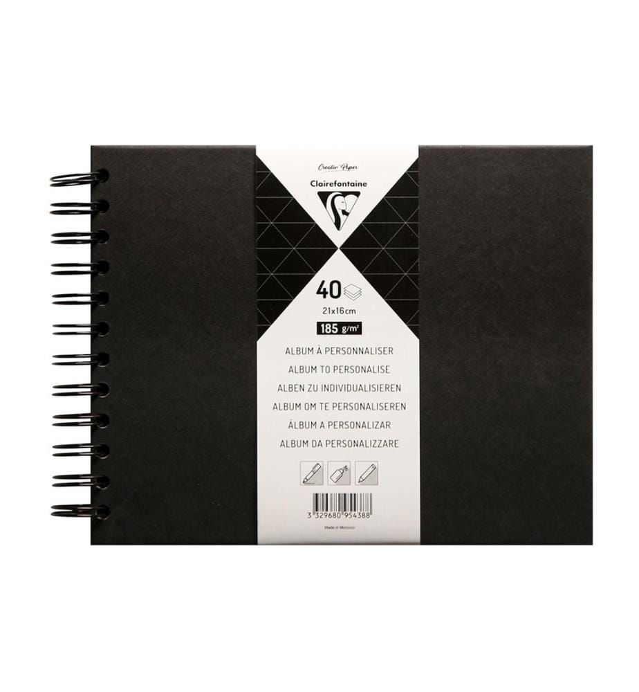 CLAIREFONTAINE - Bloc-notes DIY 21 x 16 cm, Vierge, Noir
