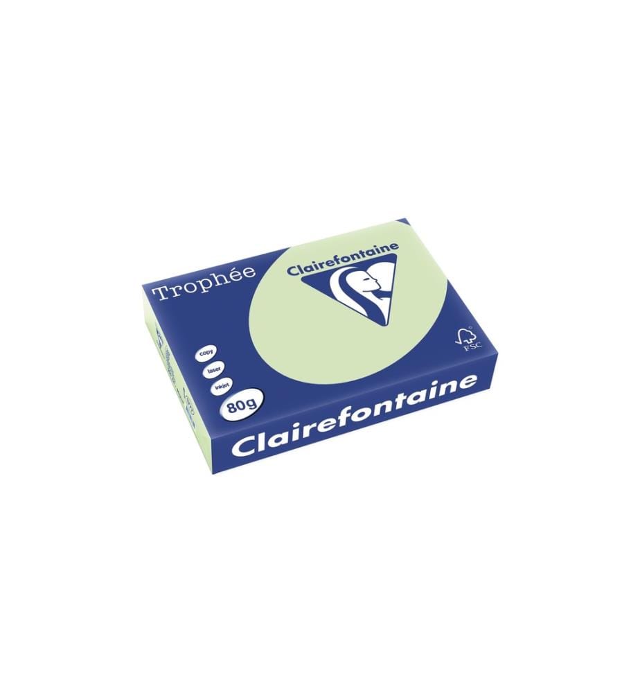 CLAIREFONTAINE - Papier pour photocopie Trophée Colored Copy FSC A3, Vert clair, 80 g/m²