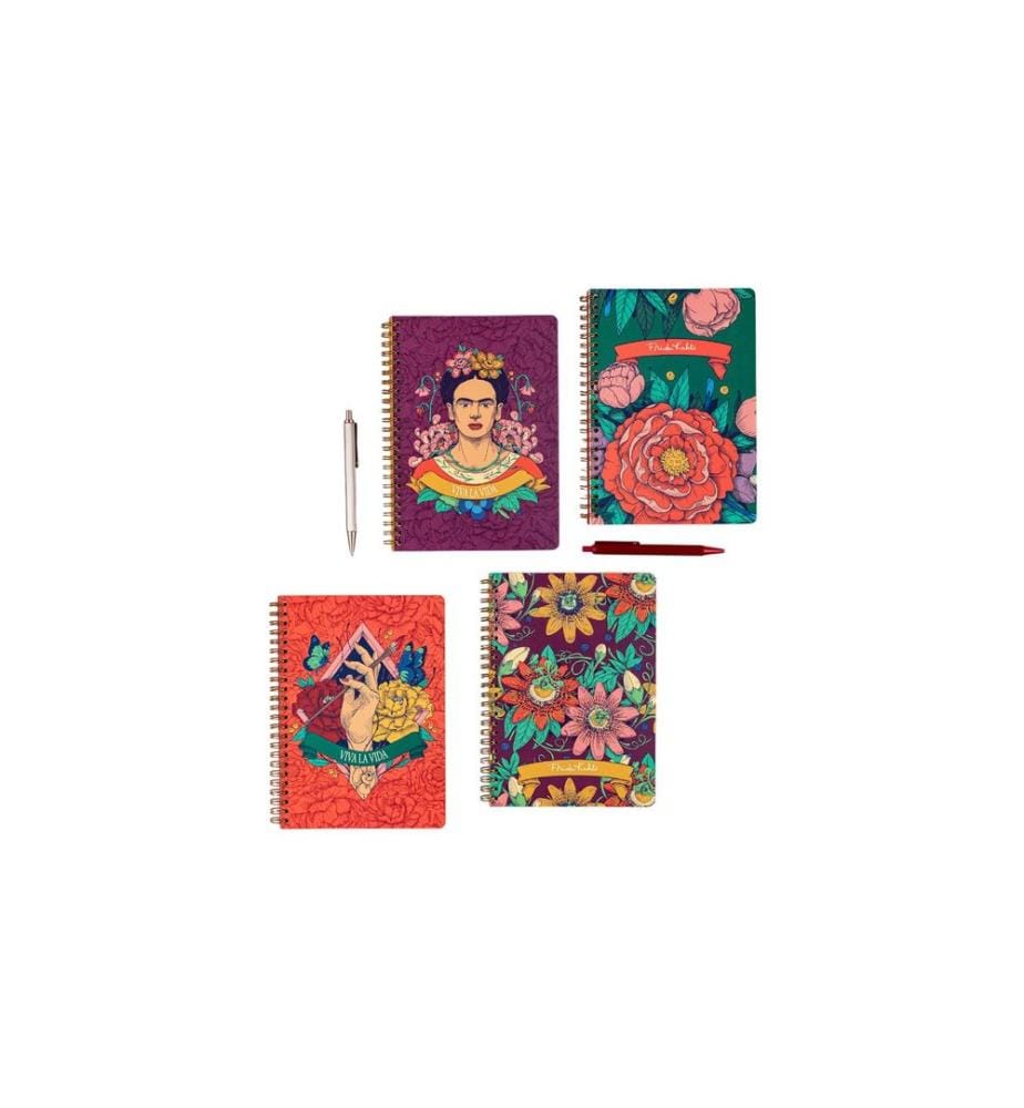 CLAIREFONTAINE - Bloc-notes Frida Kahlo assortis, A5, À lignes, Multicolore