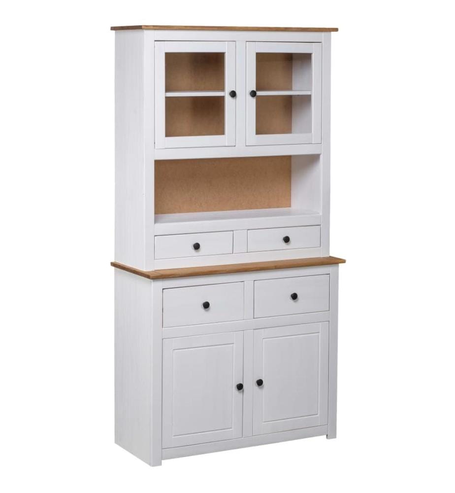 Buffet haut Blanc 93x40,5x180 cm Pin Gamme Panama