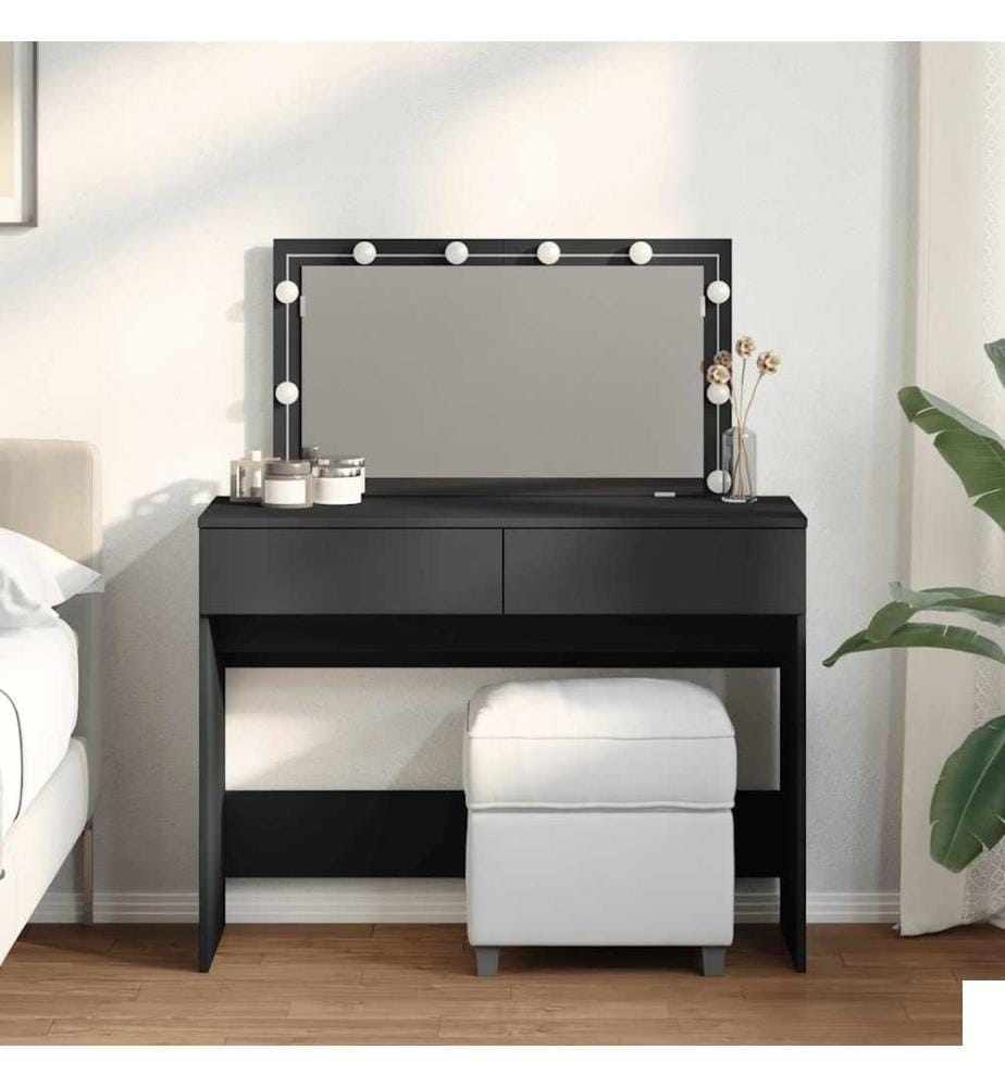 Coiffeuse avec LED noir 100x40x120 cm