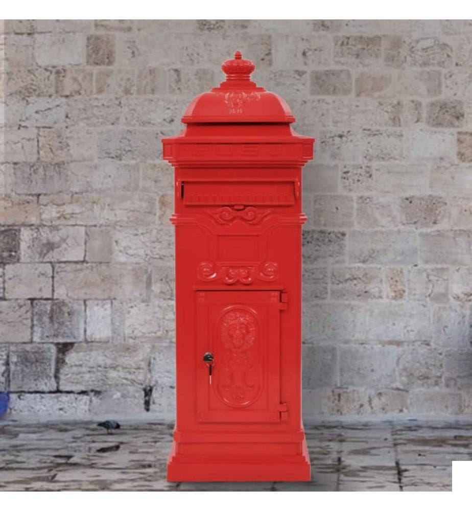 Boîte aux lettres à pilier Aluminium Vintage antirouille Rouge