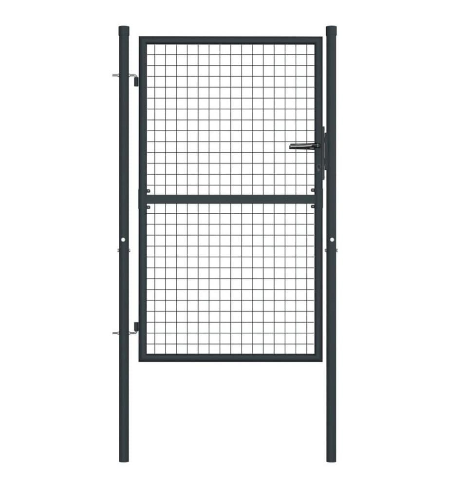 Portail en maille de jardin Acier galvanisé 100 x 175 cm Gris