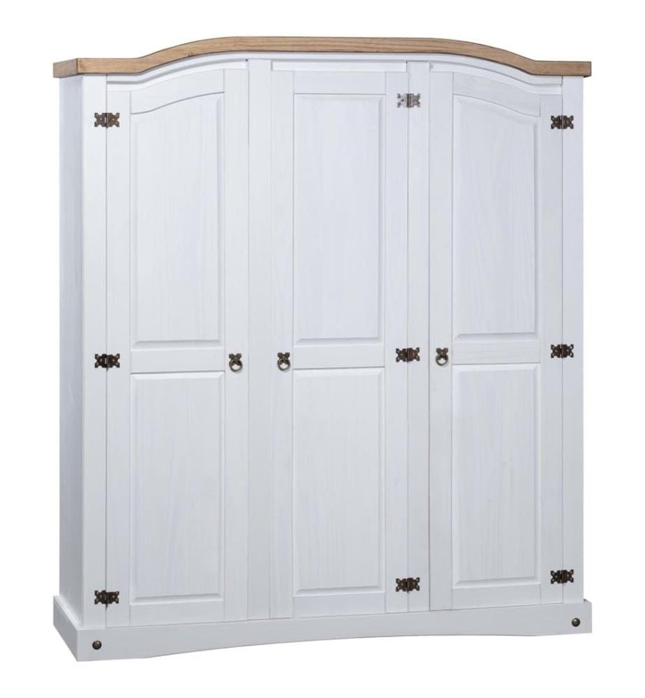 Garde-robe avec 3 portes Gamme Corona pin mexicain Blanc