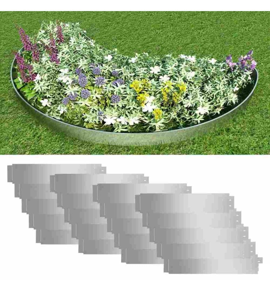 Clôture de pelouse 20 pcs Acier galvanisé 100x20 cm