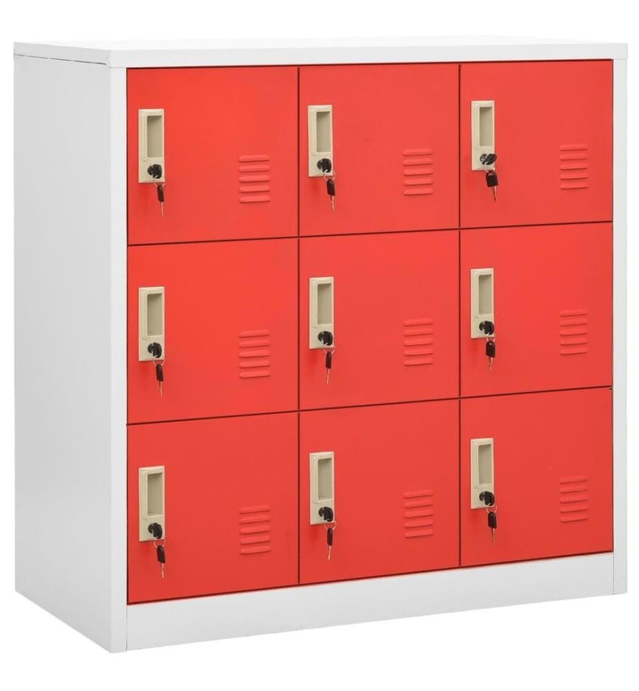 Armoire à casiers Gris clair et rouge 90x45x92,5 cm Acier