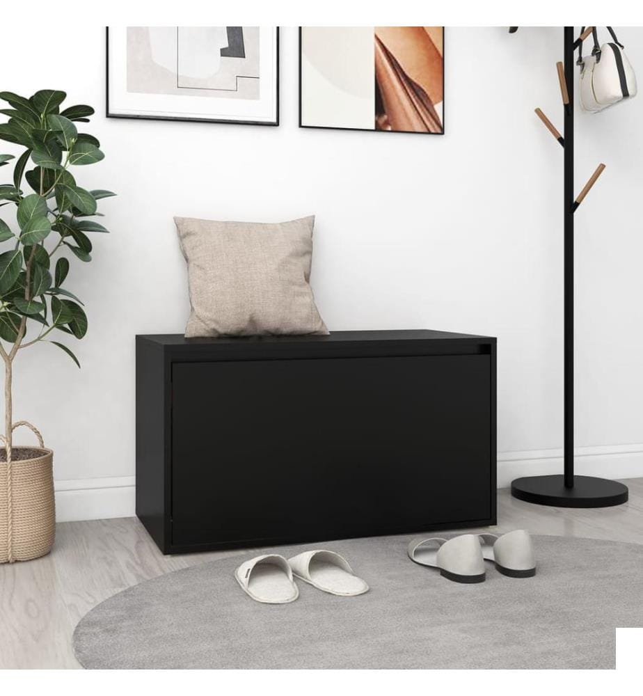 Banc d'entrée 80x40x45 cm Noir Bois d'ingénierie