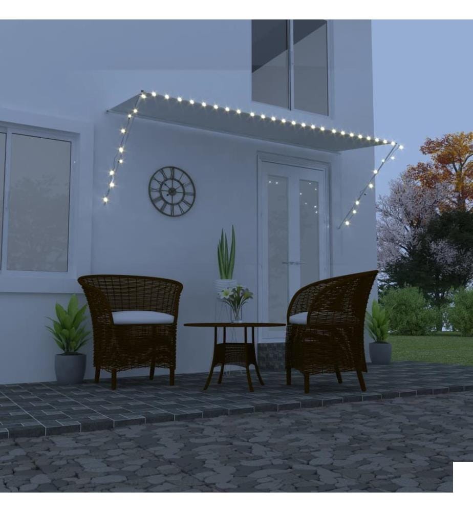 Auvent rétractable avec LED 300x150 cm Crème