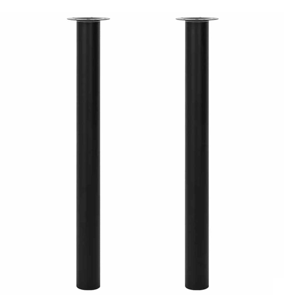 Pied de table télescopique 2 pcs Noir 710 mm - 1100 mm