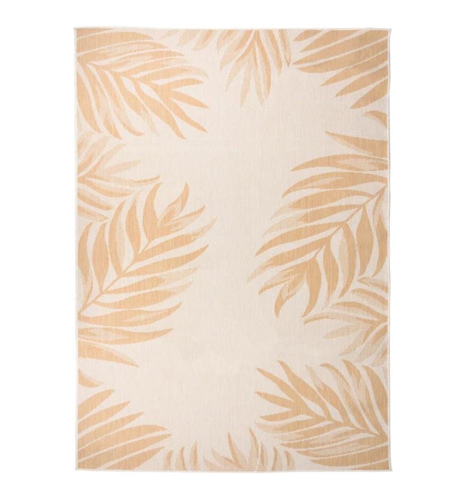 Tapis à tissage plat d'extérieur 140x200 cm Motif de feuille