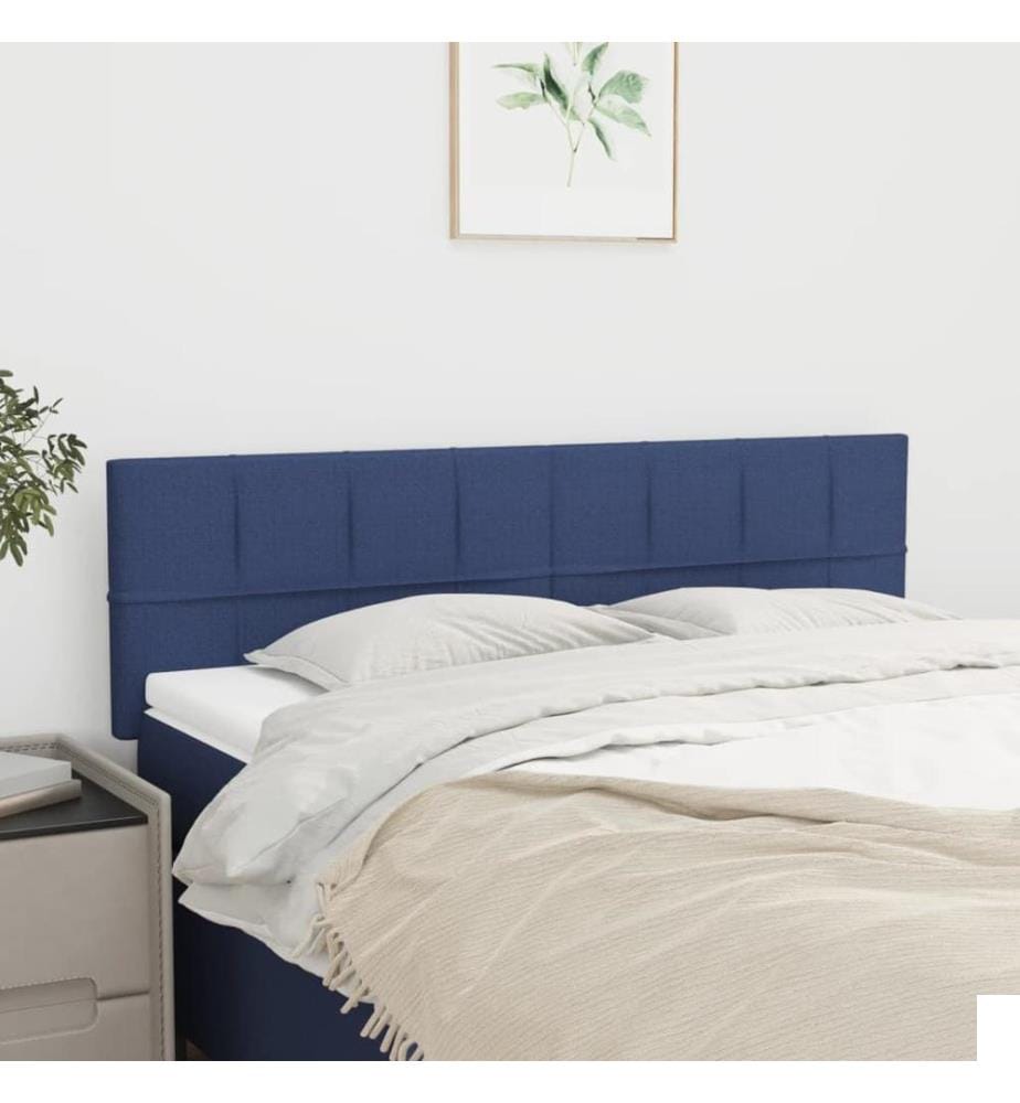 Têtes de lit 2 pcs Bleu 72x5x78/88 cm Tissu