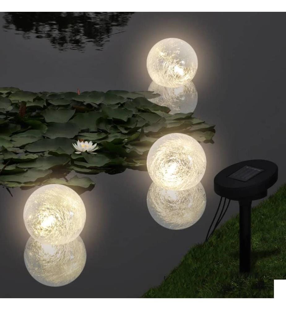 Boules solaires flottantes 3 LED pour étang piscine