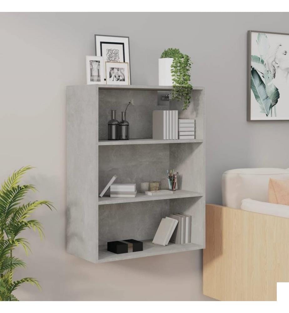 Armoire murale suspendue Gris béton 69,5x32,5x90 cm