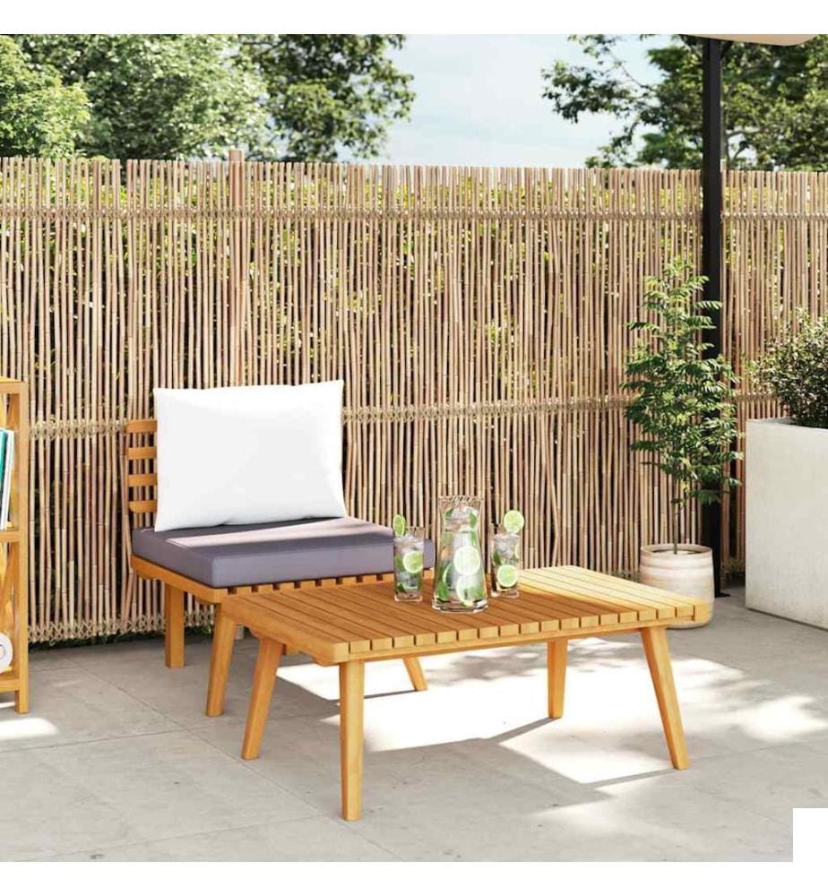 Salon de jardin 2 pcs avec coussins Bois d'acacia solide