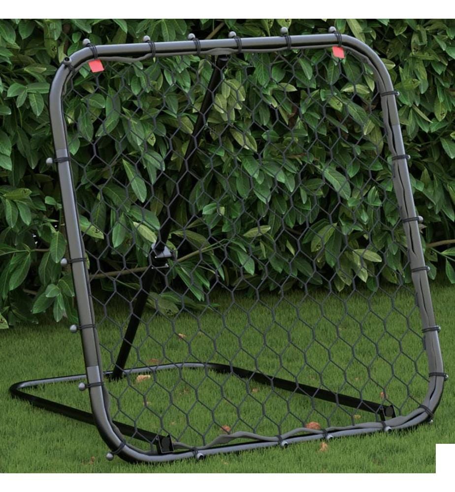 Filet de rebond de football réglable noir 84x73x60-80 cm acier