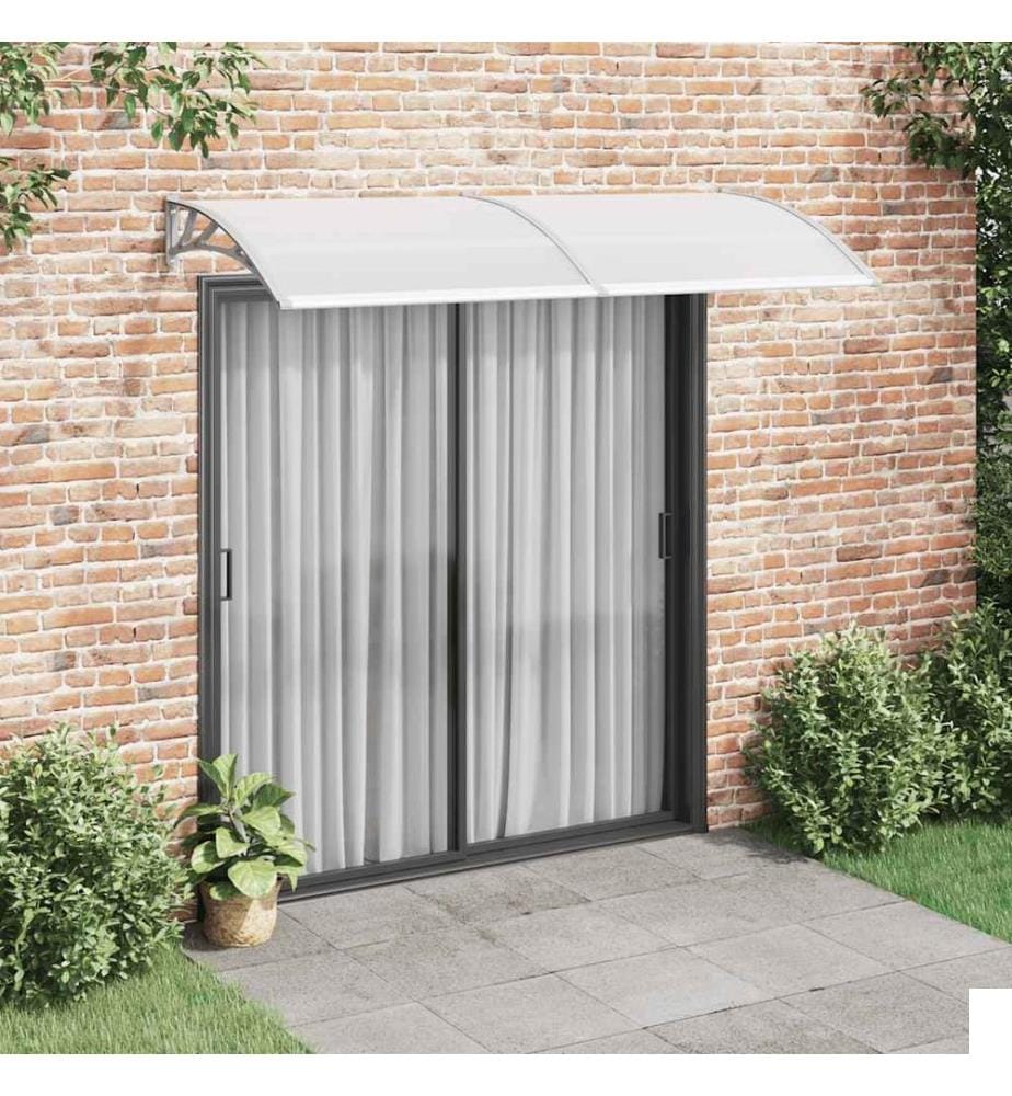 Auvent de porte Gris 240x100 cm Polycarbonate