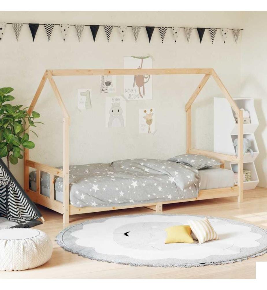 Cadre de lit pour enfants 90x200 cm bois de pin massif