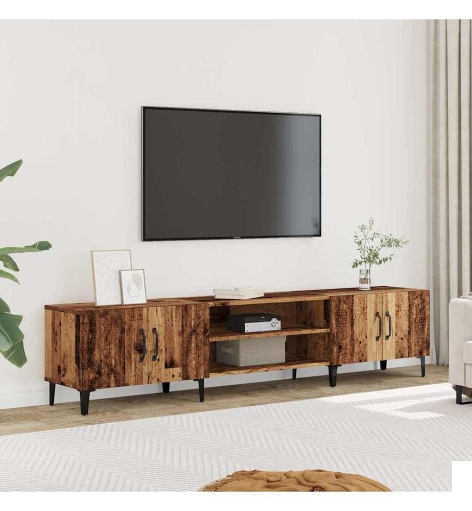 Meuble TV vieux bois 180x31,5x40 cm bois d'ingénierie