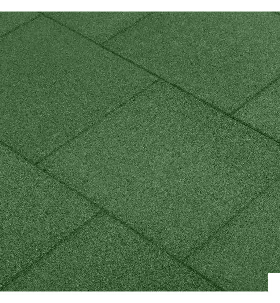 Carreaux de protection antichoc 12pcs Caoutchouc 50x50x3cm Vert