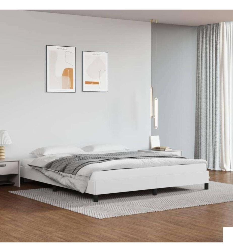 Cadre de lit Blanc 180x200 cm Similicuir