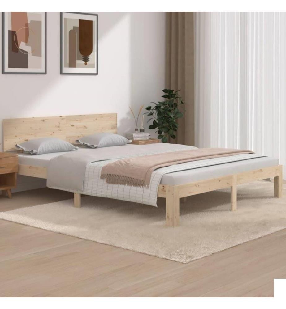 Cadre de lit Bois massif 150x200 cm Très grand