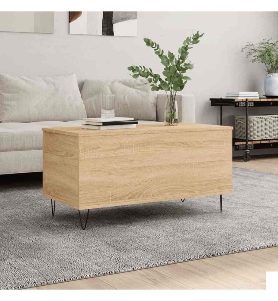Table basse Chêne sonoma 90x44,5x45 cm Bois d'ingénierie