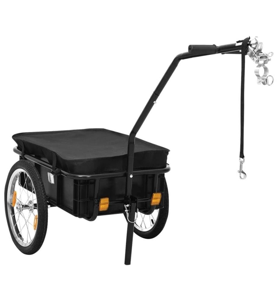 Remorque de vélo/chariot à main 155x60x83 cm acier noir
