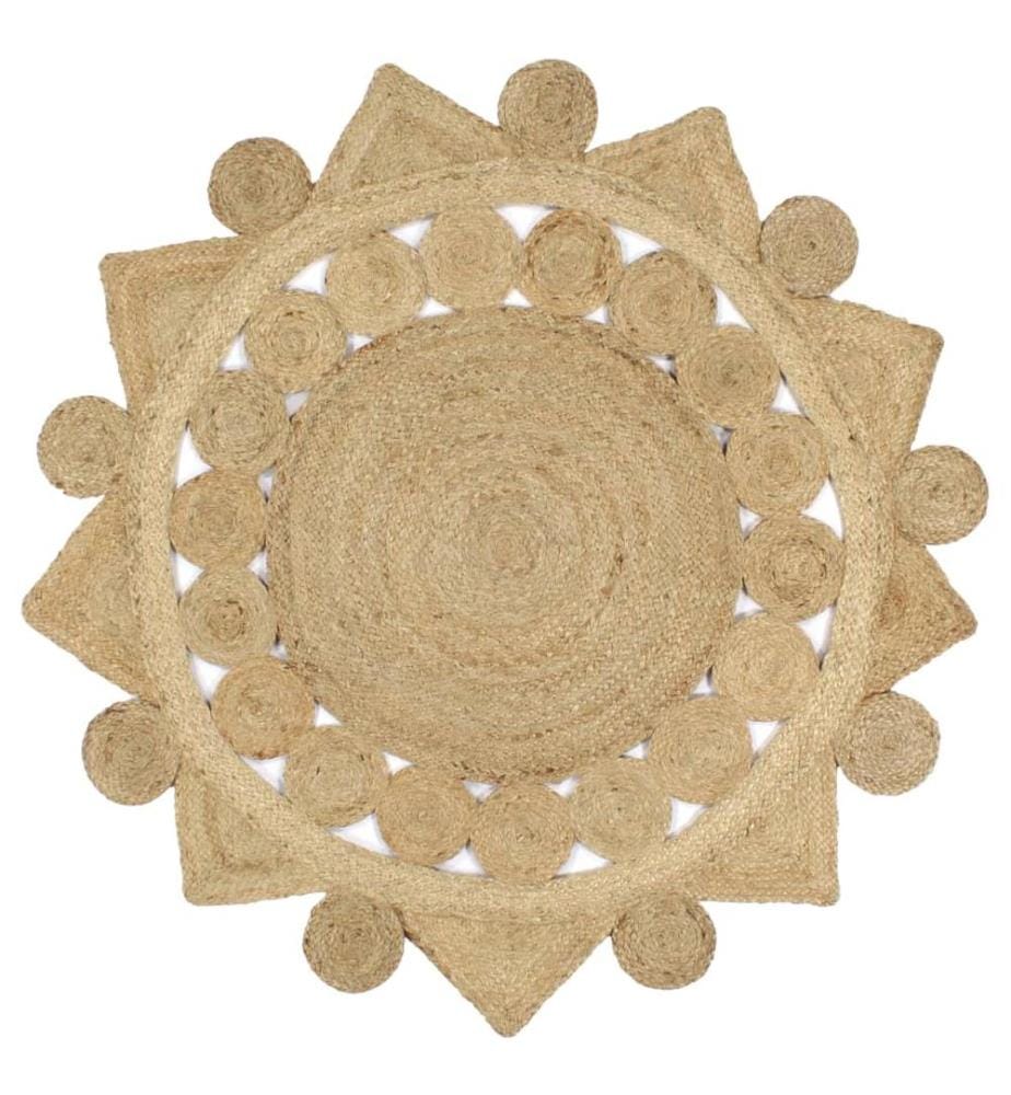 Tapis fait à la main Jute tressée 120 cm