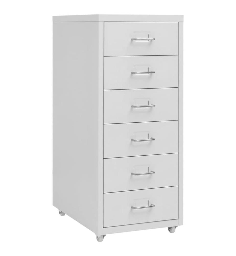 Classeur mobile Gris 28x41x69 cm Métal