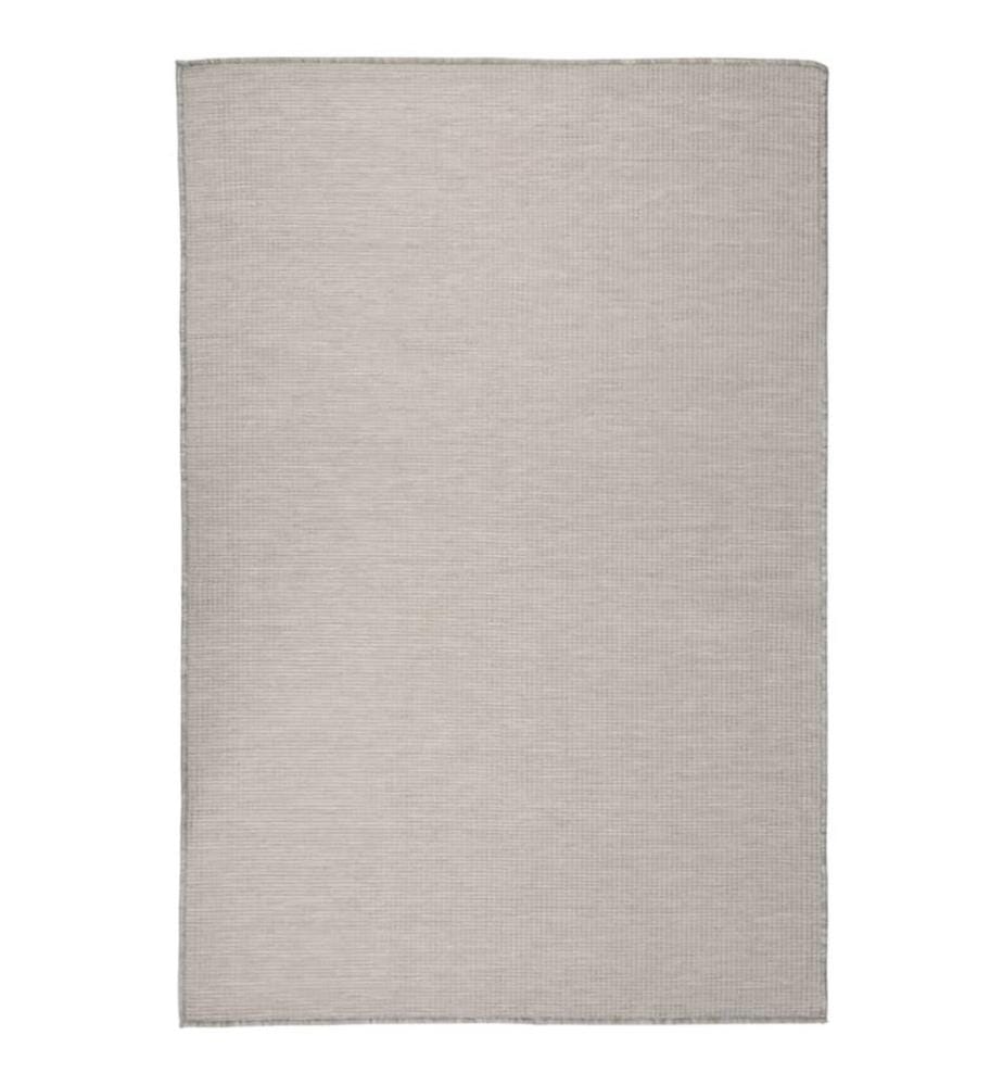 Tapis à tissage plat d'extérieur 120x170 cm Taupe
