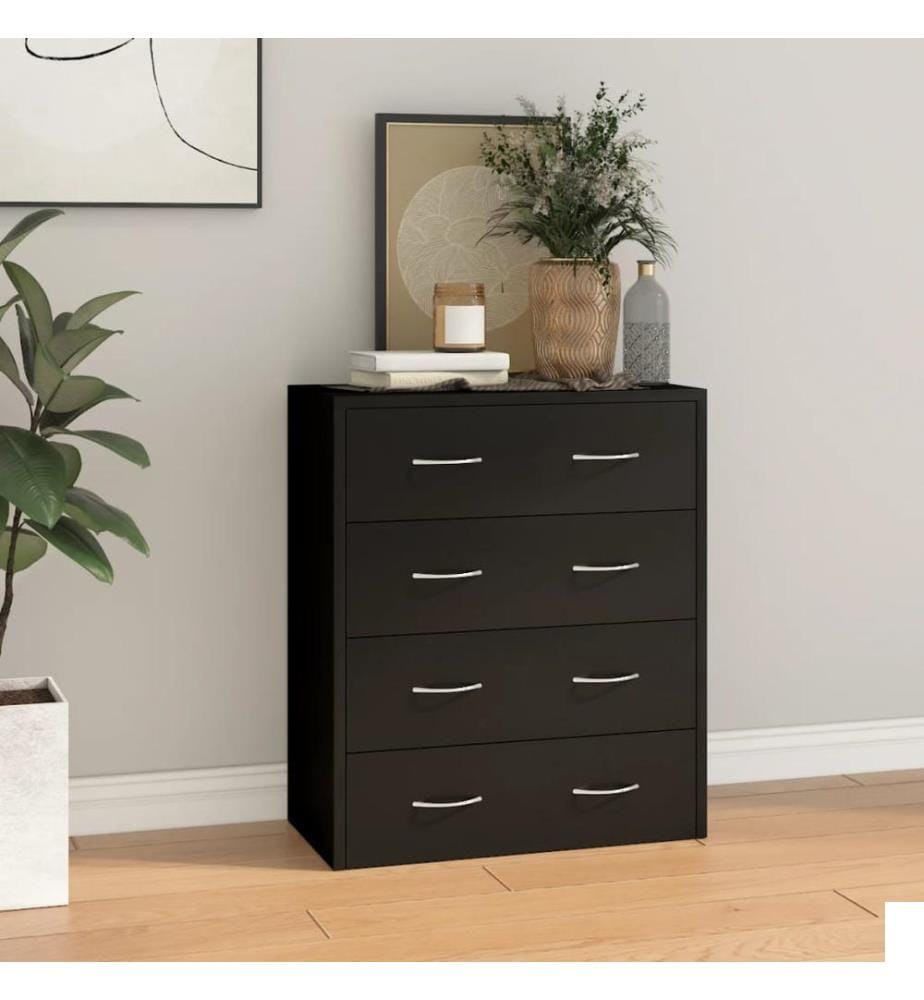Buffet avec 4 tiroirs 60x30,5x71 cm Noir