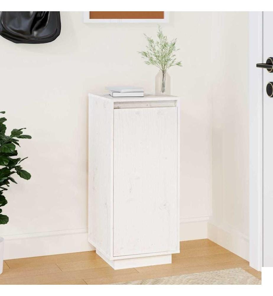 Armoire à chaussures Blanc 35x35x80 cm Bois de pin massif