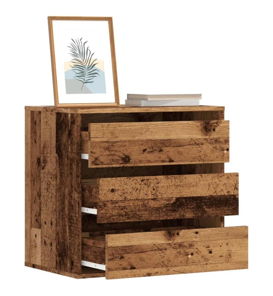 Commode d'angle vieux bois 60x41x58 cm bois d'ingénierie