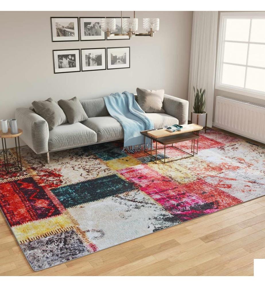 Tapis lavable multicolore 400x300 cm antidérapant