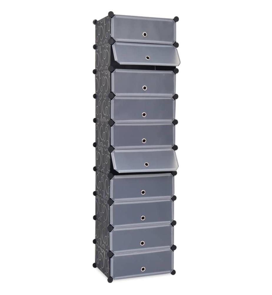 Armoire à chaussures avec 10 compartiments Noir