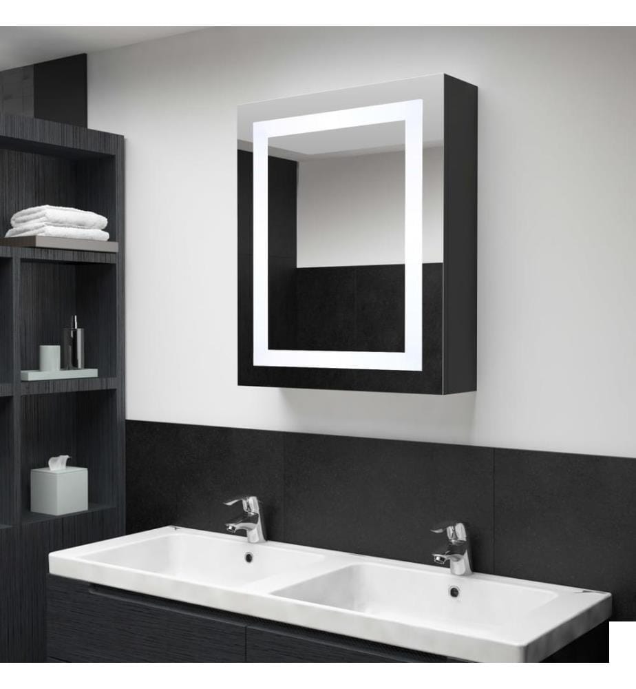 Armoire de salle de bain à miroir LED 50x13x70 cm